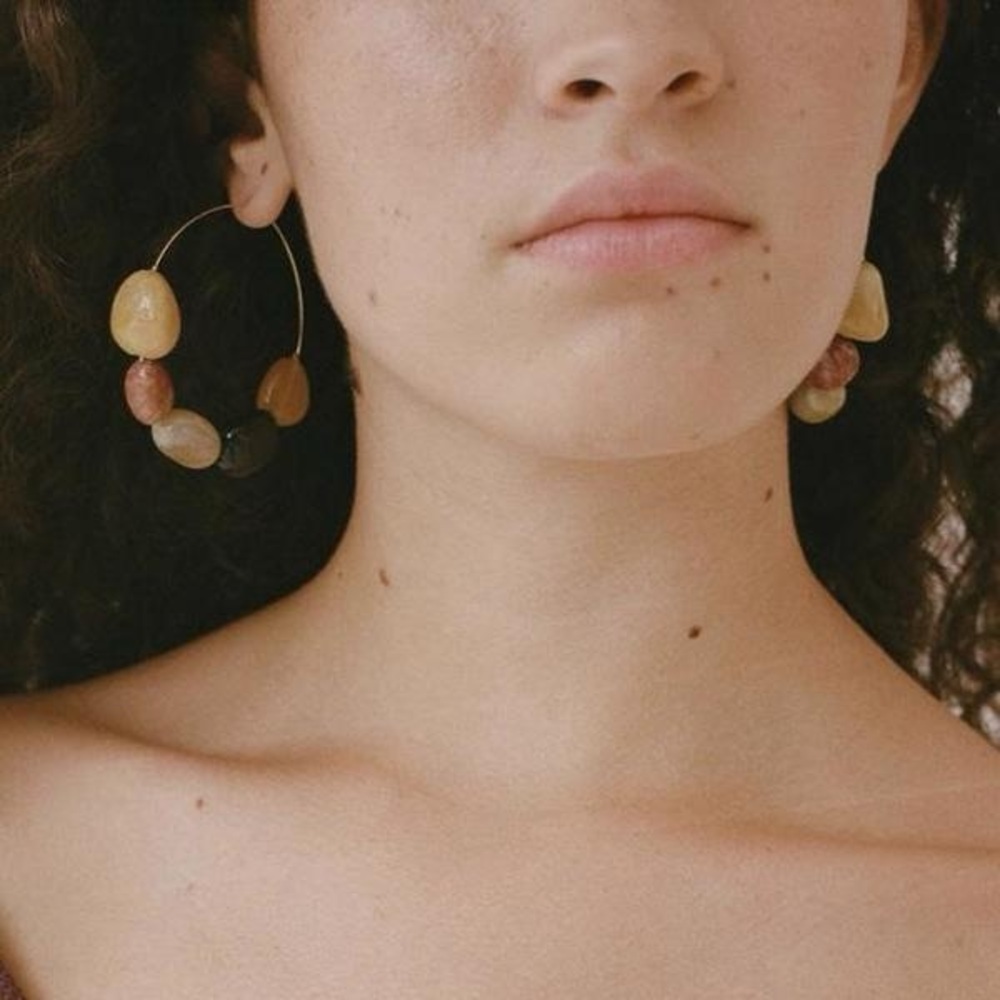 Paloma Wool Maracaibo multicolor gemstone hoop earrings
